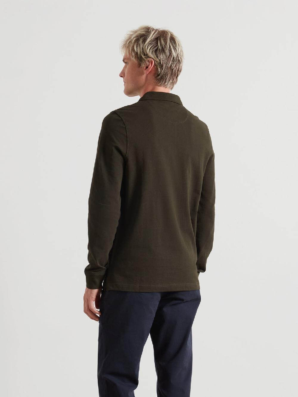 Farah Blanes Long Sleeve Polo Shirt In Evergreen