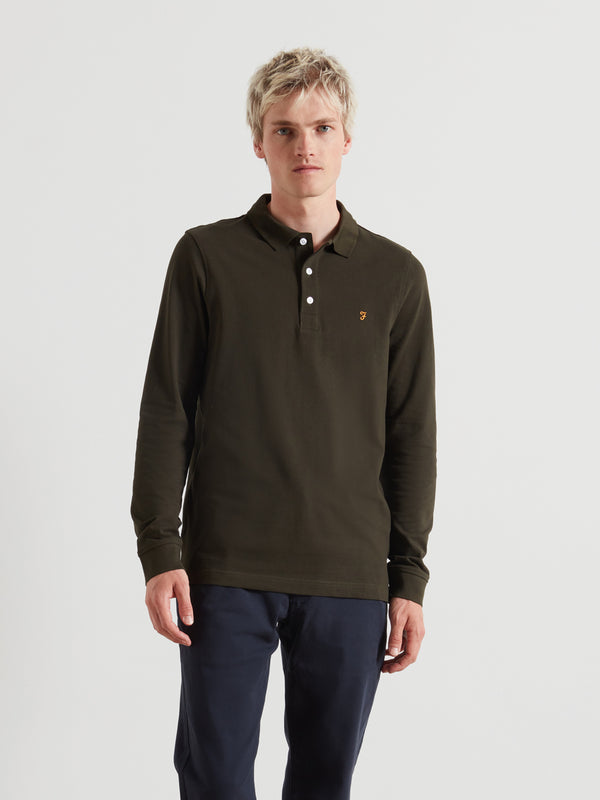 farah Blanes Long Sleeve Polo Shirt In Evergreen