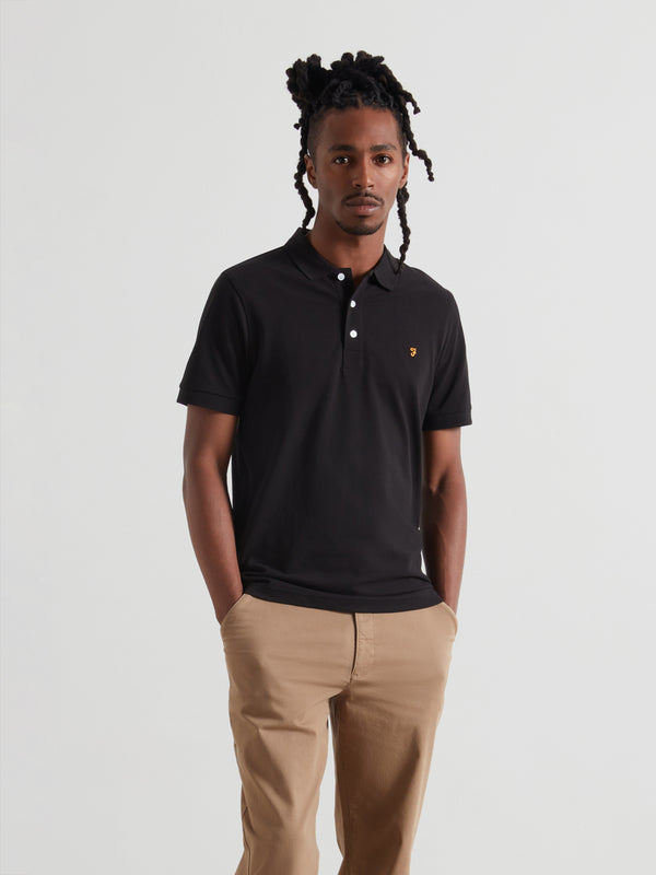 farah Blanes Organic Cotton Polo Shirt In Black