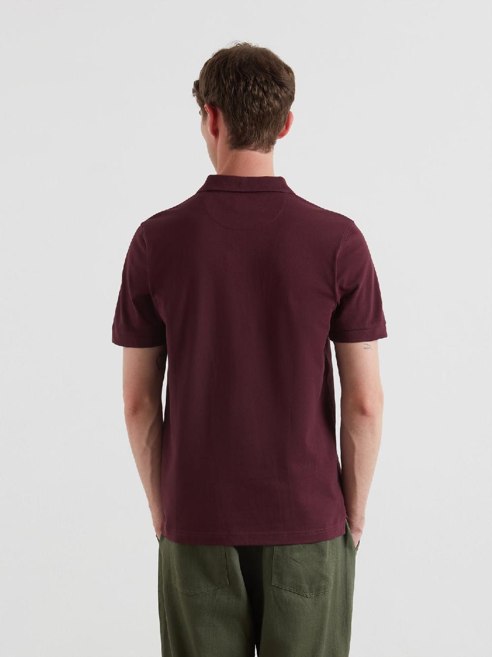 Farah Blanes Organic Cotton Polo Shirt In Bordeaux