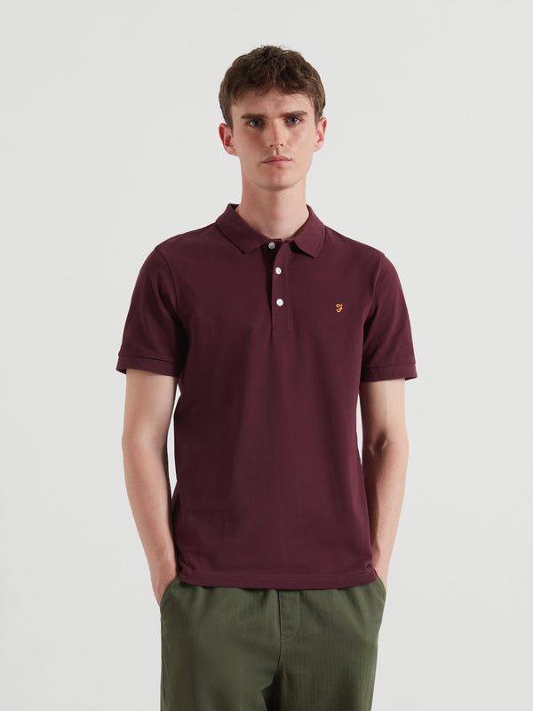 farah Blanes Organic Cotton Polo Shirt In Bordeaux