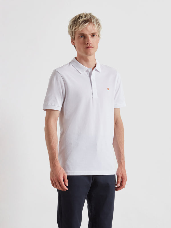 farah Blanes Organic Cotton Polo Shirt In White