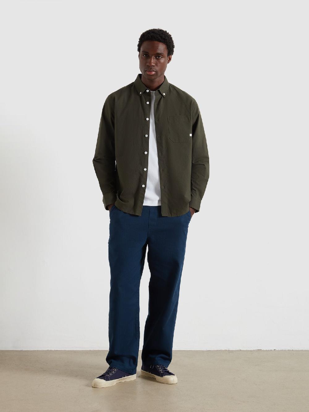 Farah Brewer Box Fit Oxford Shirt In Evergreen