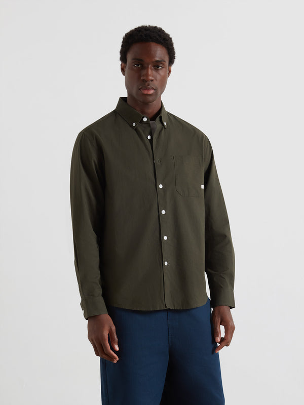 farah Brewer Box Fit Oxford Shirt In Evergreen