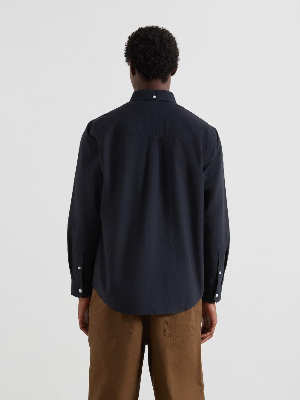 Farah Brewer Box Fit Oxford Shirt In True Navy