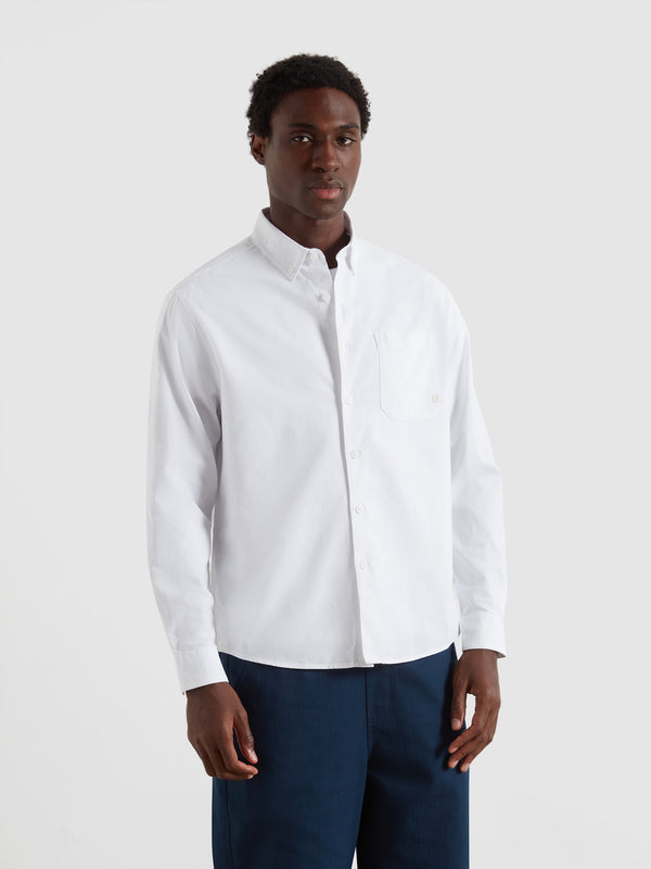 farah Brewer Box Fit Oxford Shirt In White