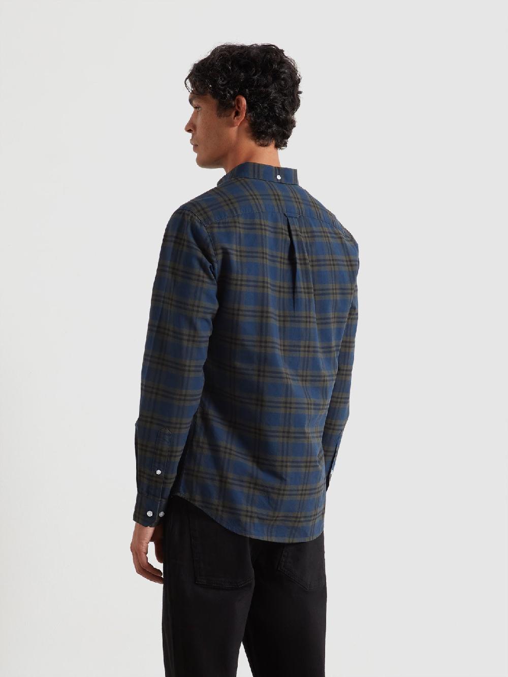 Farah Brewer Check Oxford Shirt In Evergreen