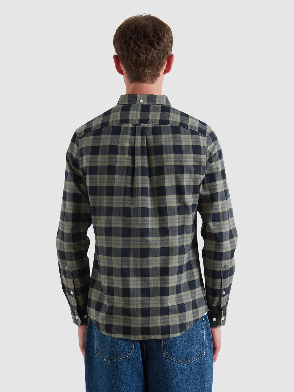 Farah Brewer Check Oxford Shirt In Tarragon Green