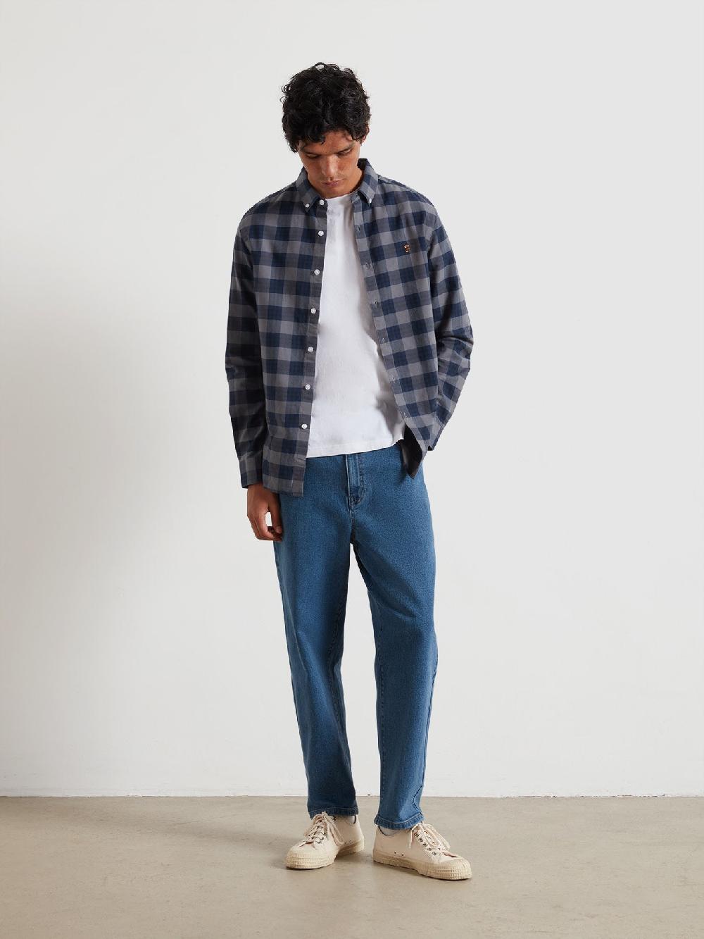 Farah Brewer Check Oxford Shirt In Yale