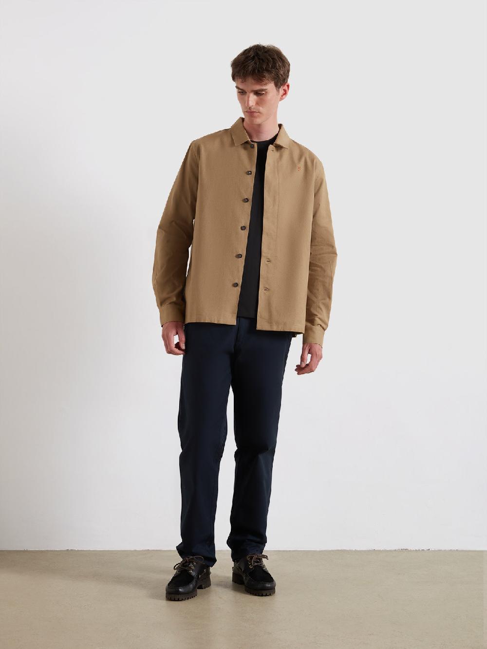 Farah Callier Overshirt In Beige