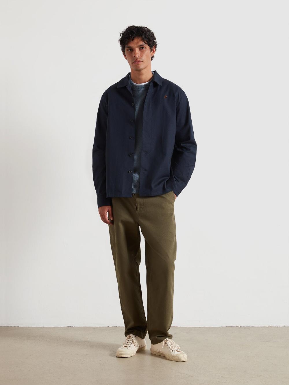 Farah Callier Overshirt In True Navy
