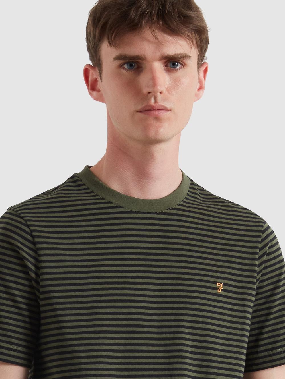 Farah Castle Stripe T-Shirt In Evergreen