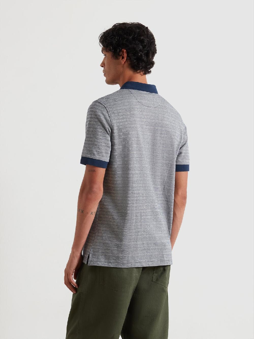 Farah Cotham Jacquard Polo Shirt In Yale