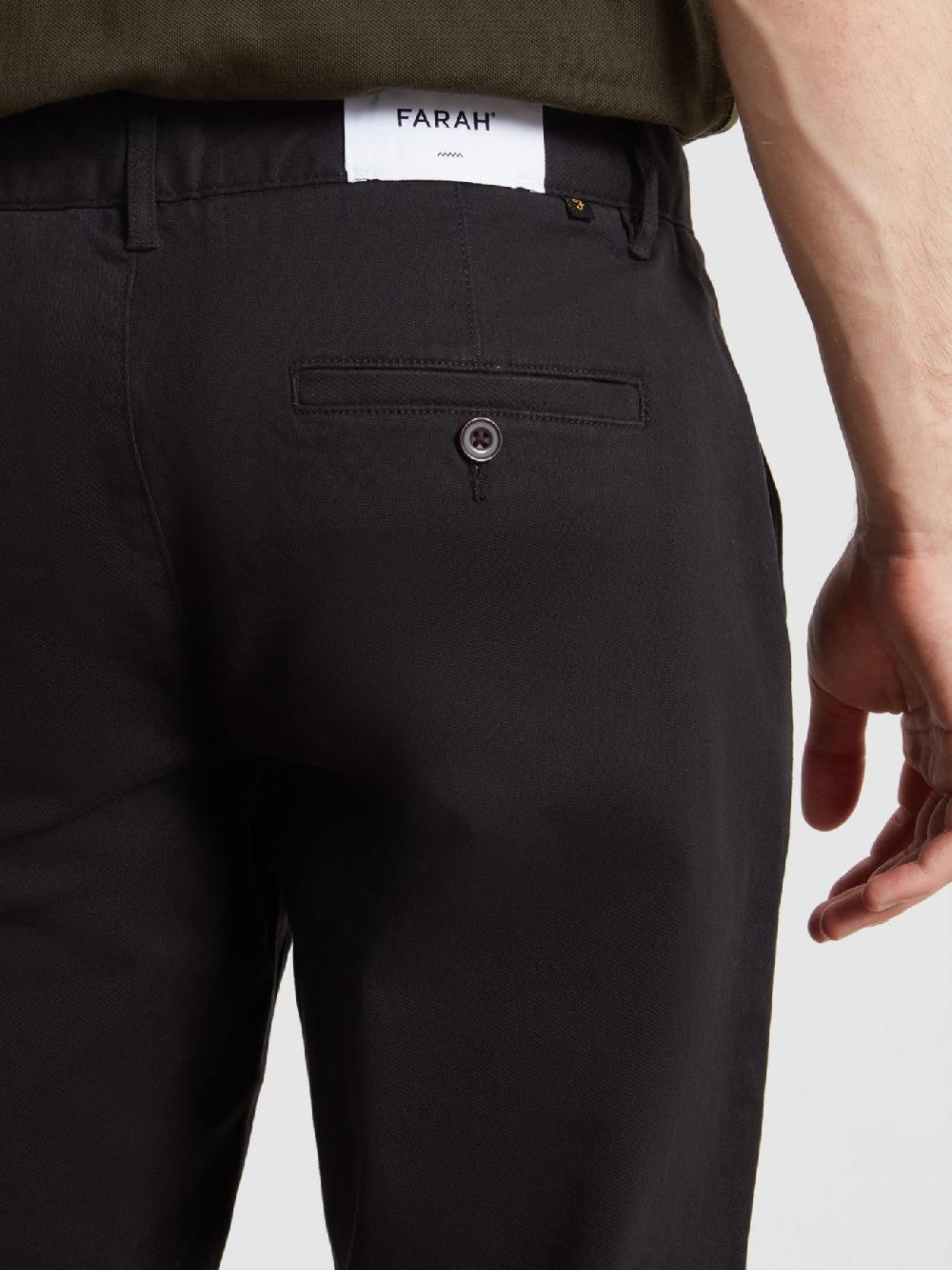 Farah Elm Slim Fit Chinos In Black