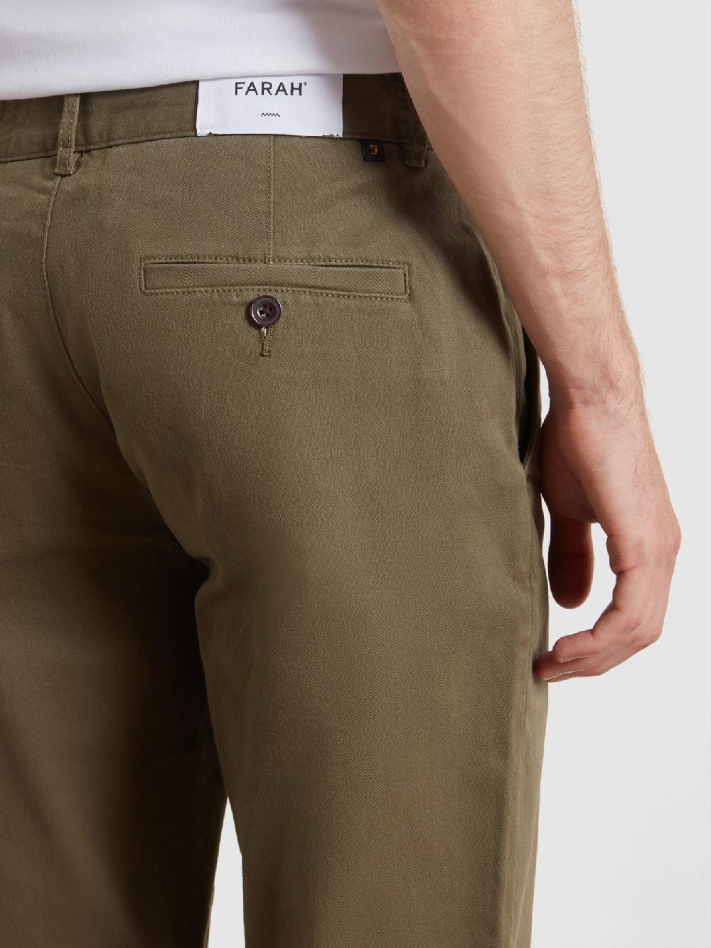 Farah Elm Slim Fit Chinos In Olive Green