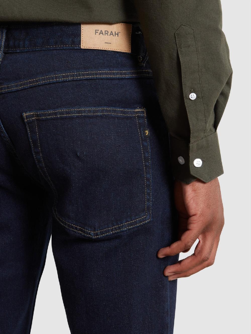 Farah Elm Slim Fit Jeans In Rinse Denim