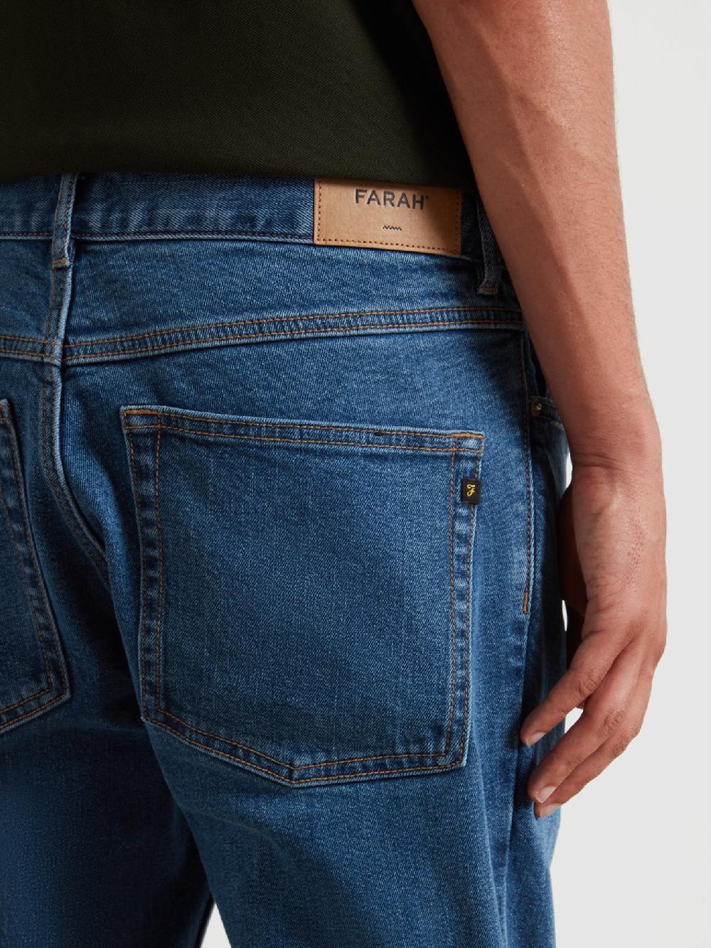 Farah Elm Slim Fit Jeans In Worn Indigo