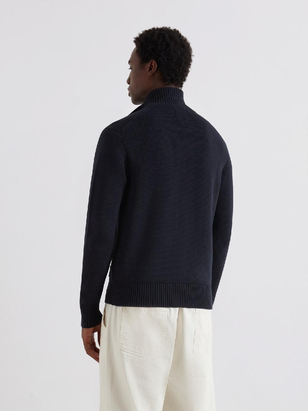 Farah Geller Zipped Cardigan In True Navy