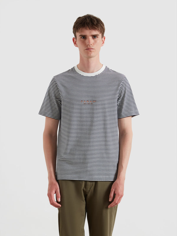 farah Goldney Stripe T-Shirt In True Navy