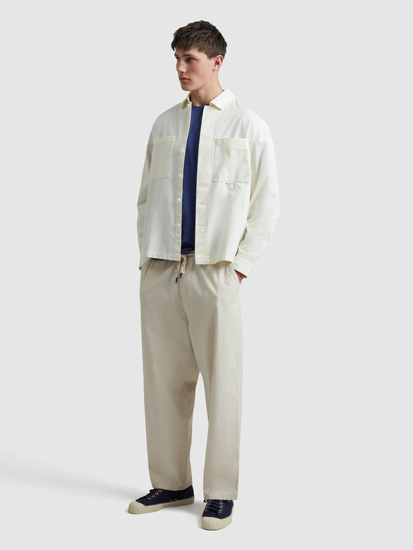 farah Greenport Loose Fit Canvas Trousers In Fog