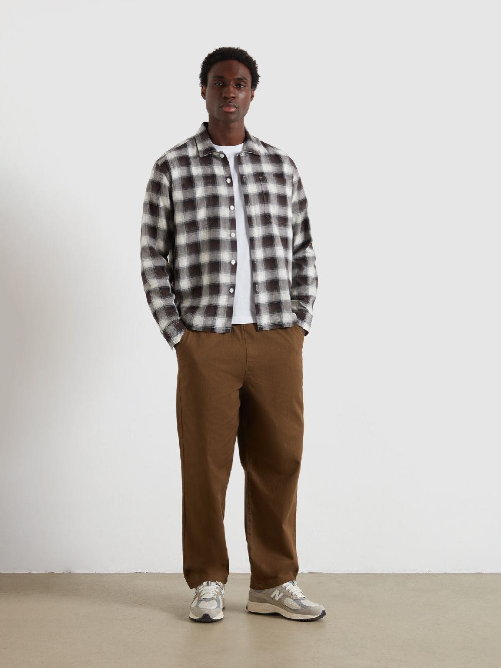 Farah Lavelle Check Overshirt In Black Brown