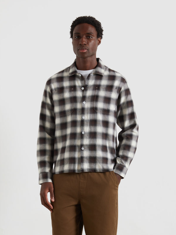 farah Lavelle Check Overshirt In Black Brown
