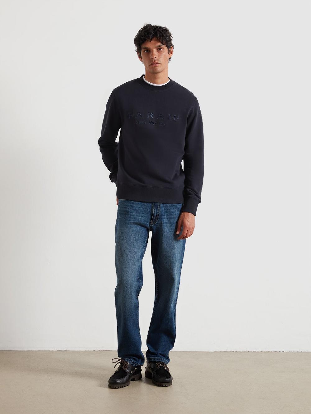Farah Lynmouth Graphic Sweatshirt In True Navy