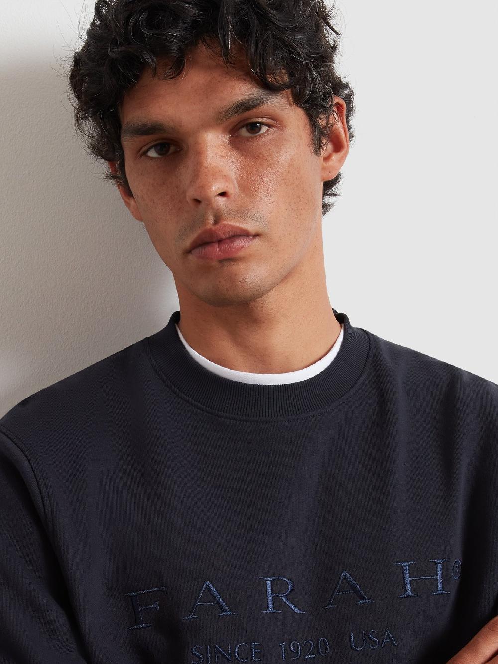 Farah Lynmouth Graphic Sweatshirt In True Navy