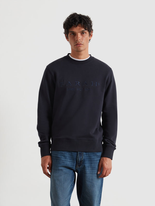 farah Lynmouth Graphic Sweatshirt In True Navy