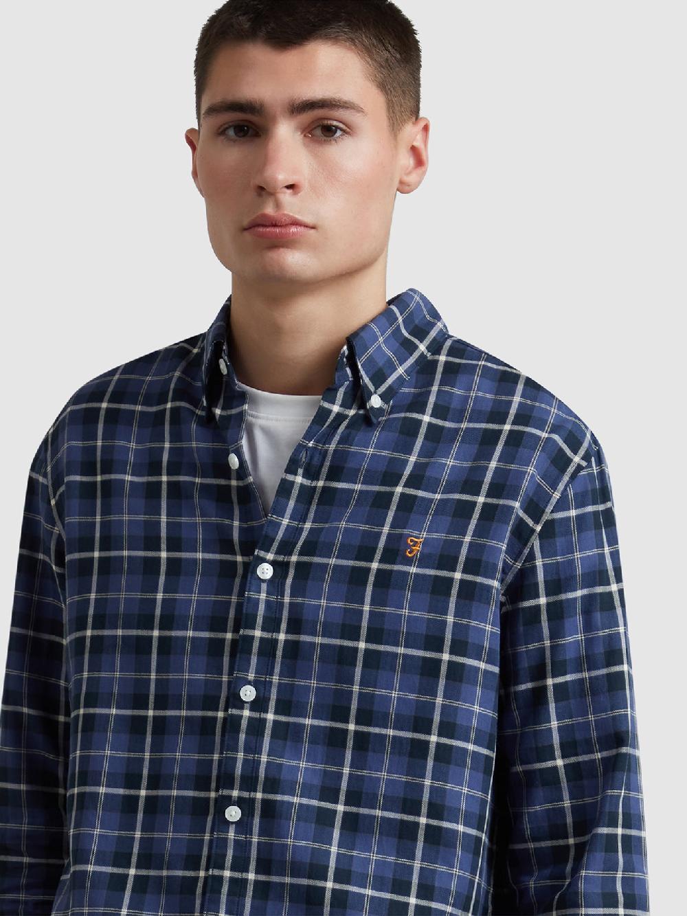 Farah Macgregor Check Shirt In Sigil Blue
