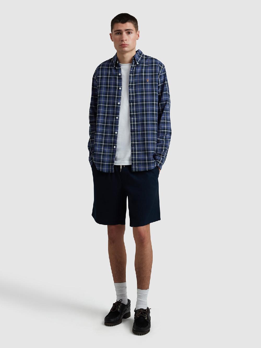 Farah Macgregor Check Shirt In Sigil Blue