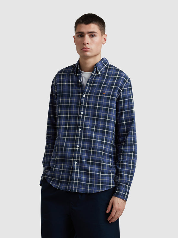 farah Macgregor Check Shirt In Sigil Blue