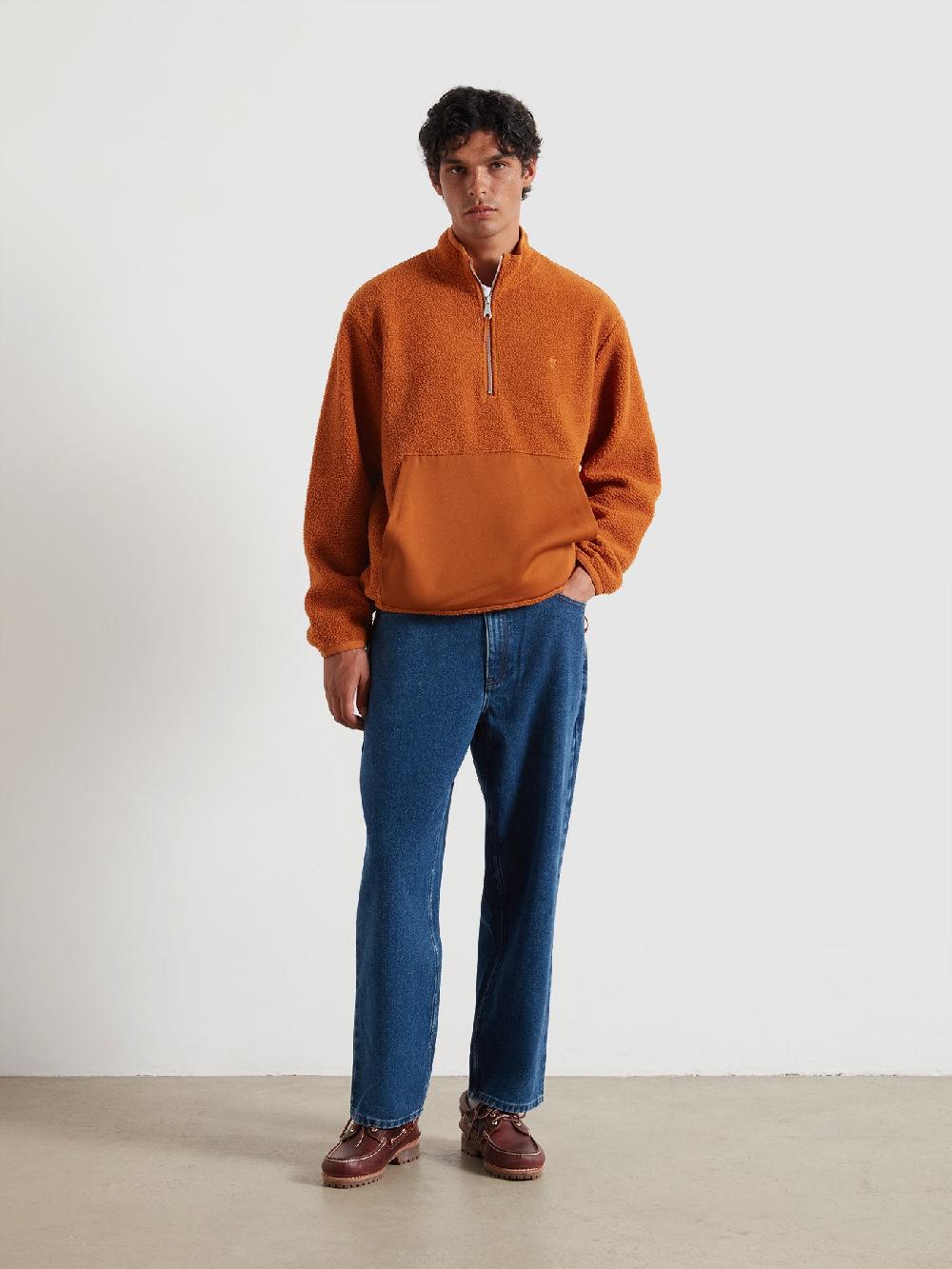 Farah Mews Fleece In Burnt Ochre