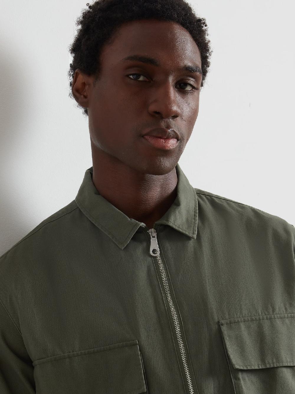 Farah Murphy Zipped Overshirt In Rosemary
