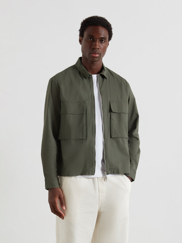 farah Murphy Zipped Overshirt In Rosemary