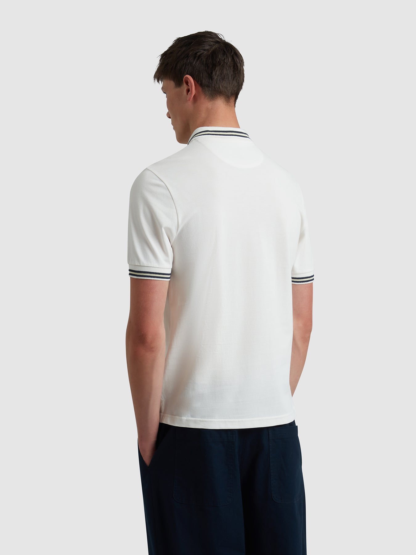 Farah Netton Zipped Polo Shirt In Ecru