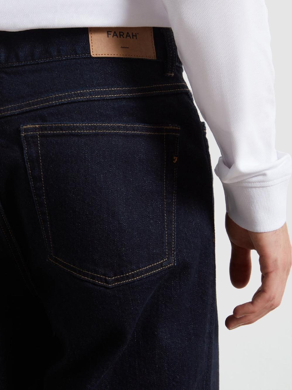 Farah Norwood Regular Fit Jeans In Rinse Denim