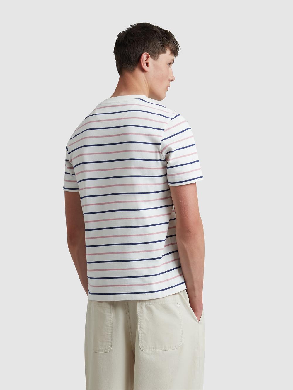 Farah Stacy Striped Pocket T-Shirt In Ecru