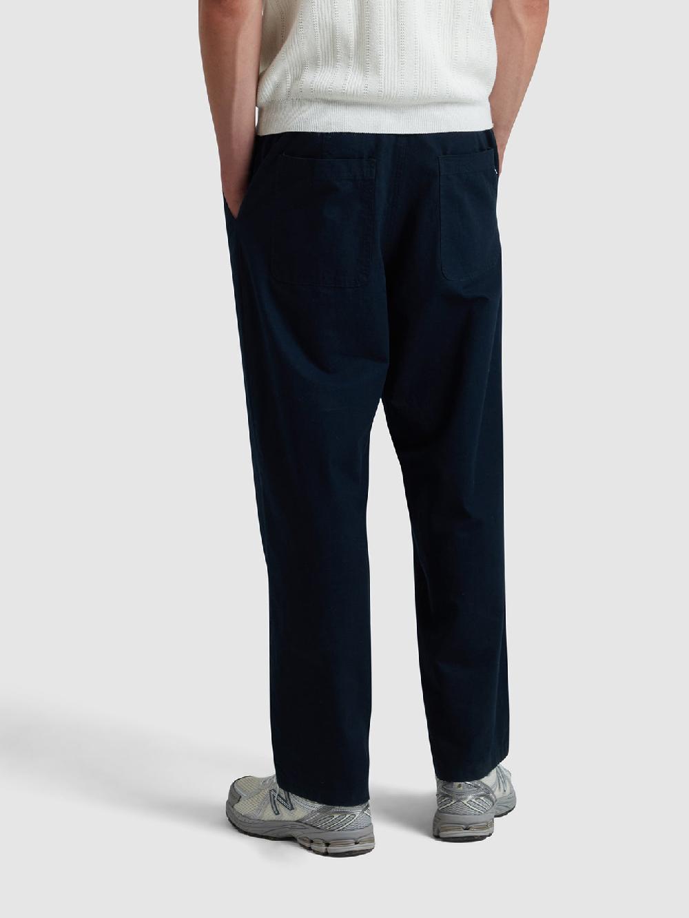 Farah Greenport Loose Fit Canvas Trousers In True Navy