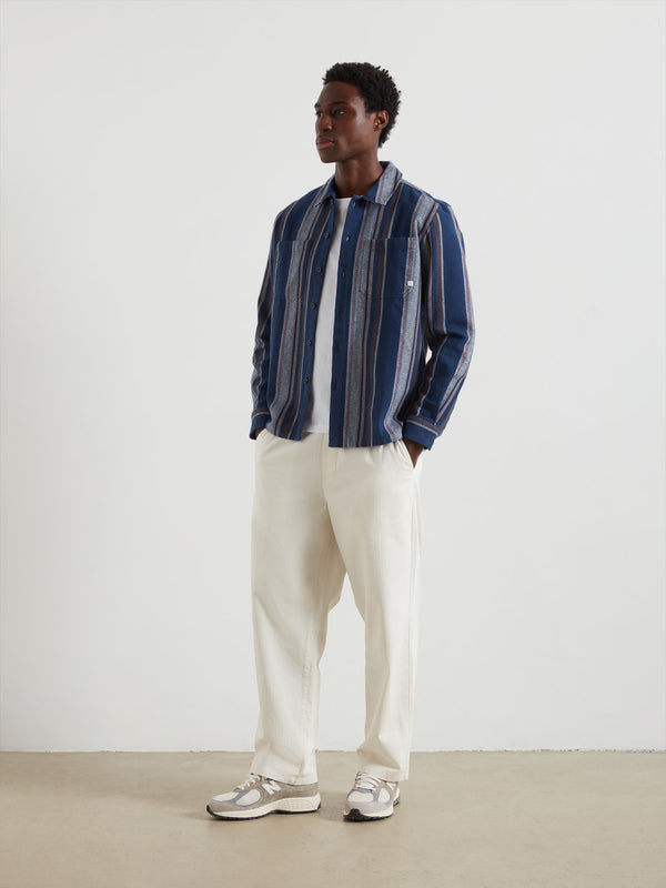 farah Greenport Loose Fit Herringbone Trousers In Ecru