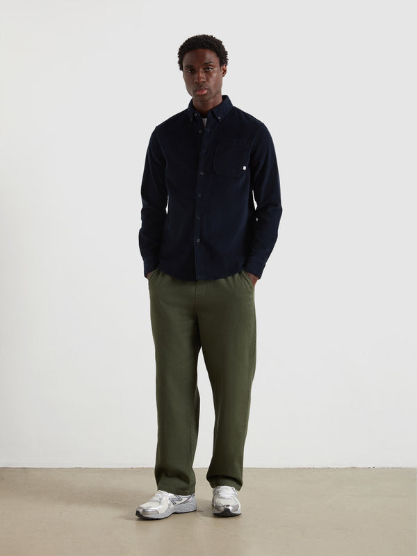 farah Greenport Loose Fit Herringbone Trousers In Rosemary