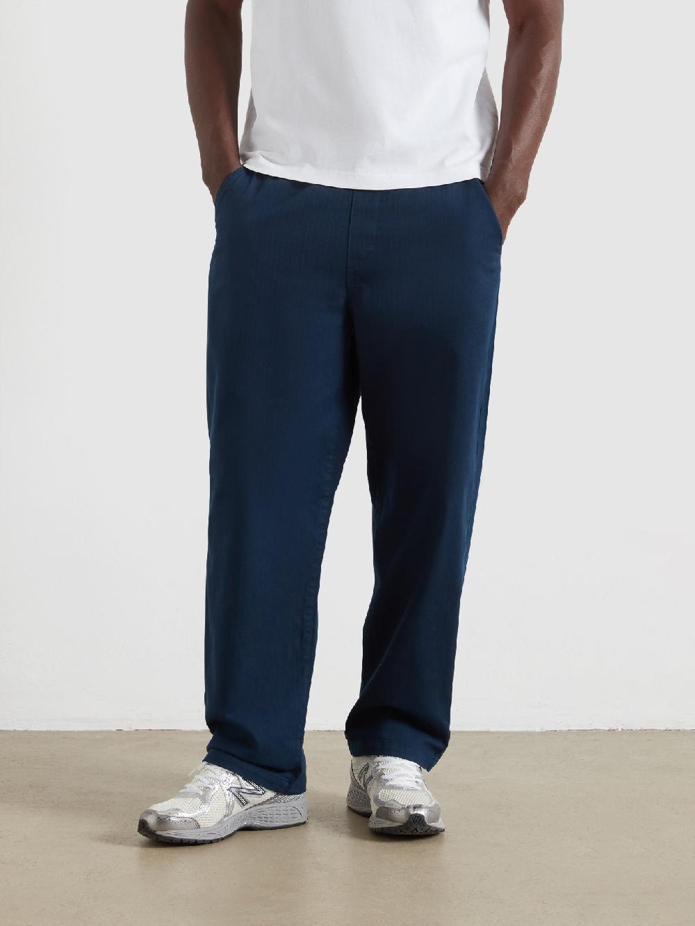 Farah Greenport Loose Fit Herringbone Trousers In Yale