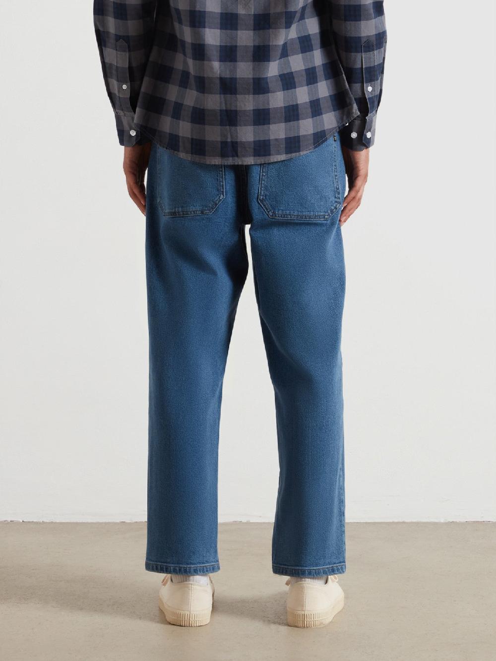 Farah Hawtin Relaxed Tapered Fit Jeans In Worn Indigo