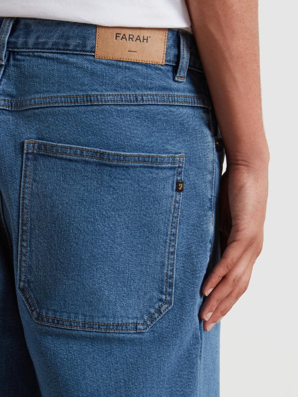 Farah Hawtin Relaxed Tapered Fit Jeans In Worn Indigo