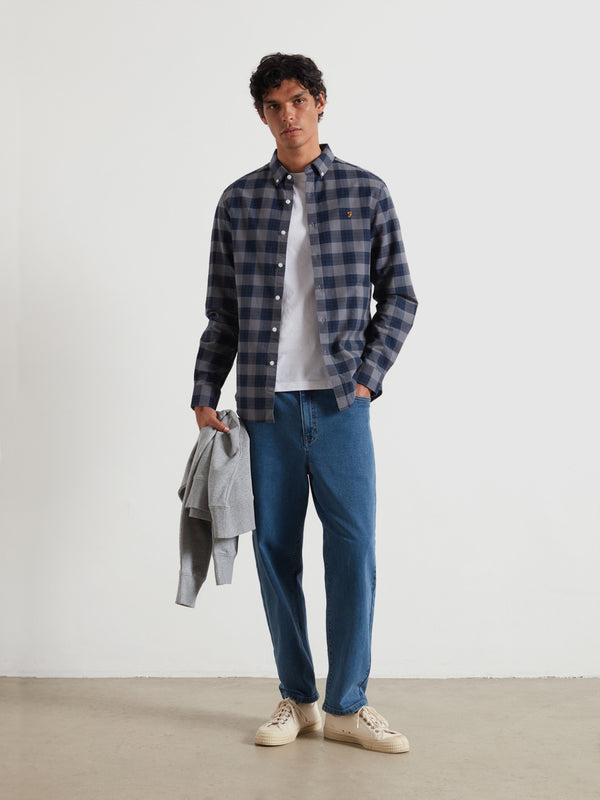 farah Hawtin Relaxed Tapered Fit Jeans In Worn Indigo