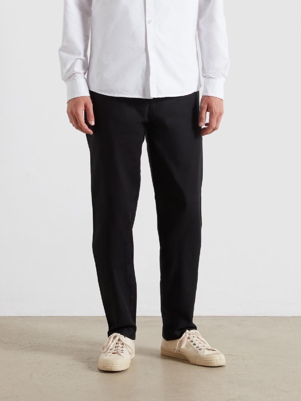 Farah Norwood Regular Fit Cotton Hopsack Trousers In Black