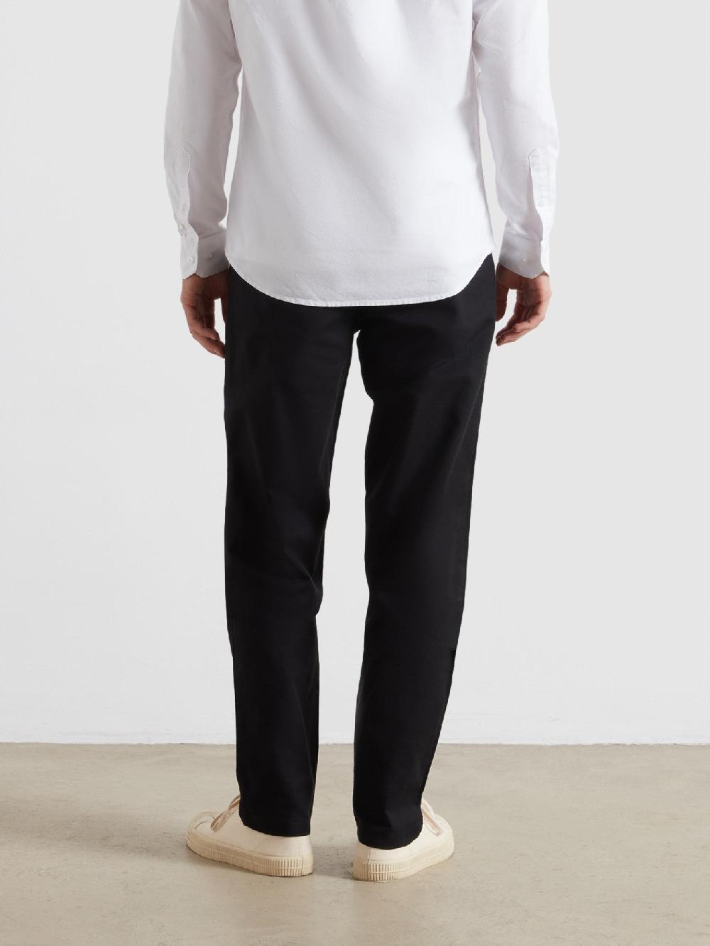 Farah Norwood Regular Fit Cotton Hopsack Trousers In Black