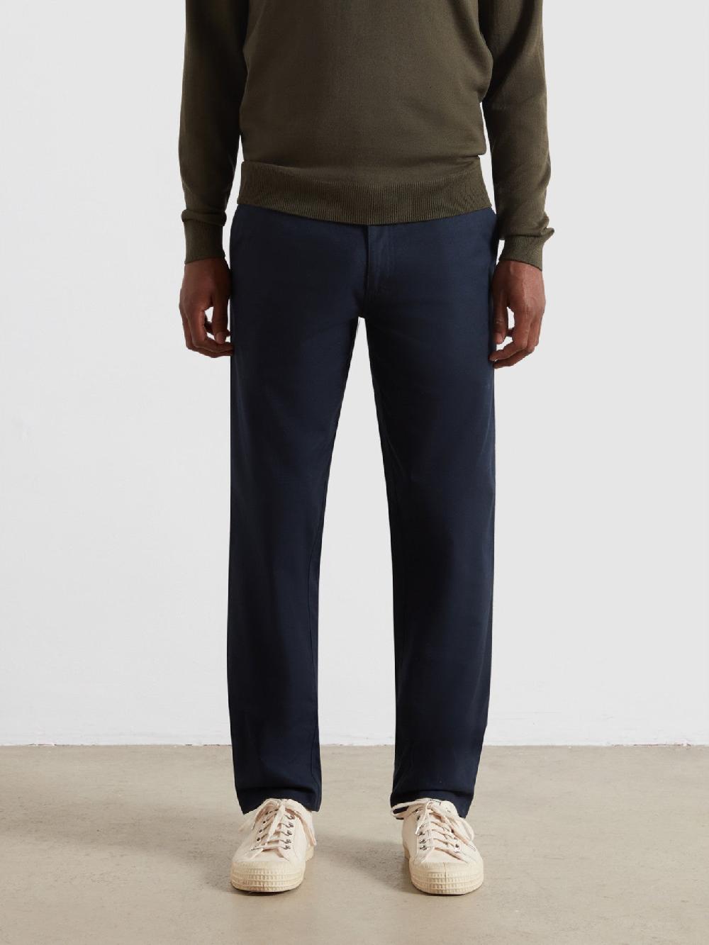 Farah Norwood Regular Fit Cotton Hopsack Trousers In True Navy