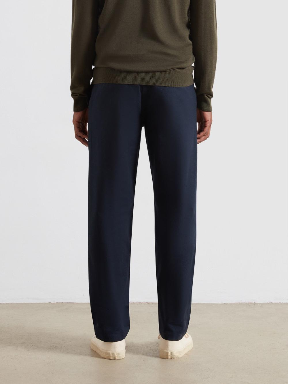 Farah Norwood Regular Fit Cotton Hopsack Trousers In True Navy