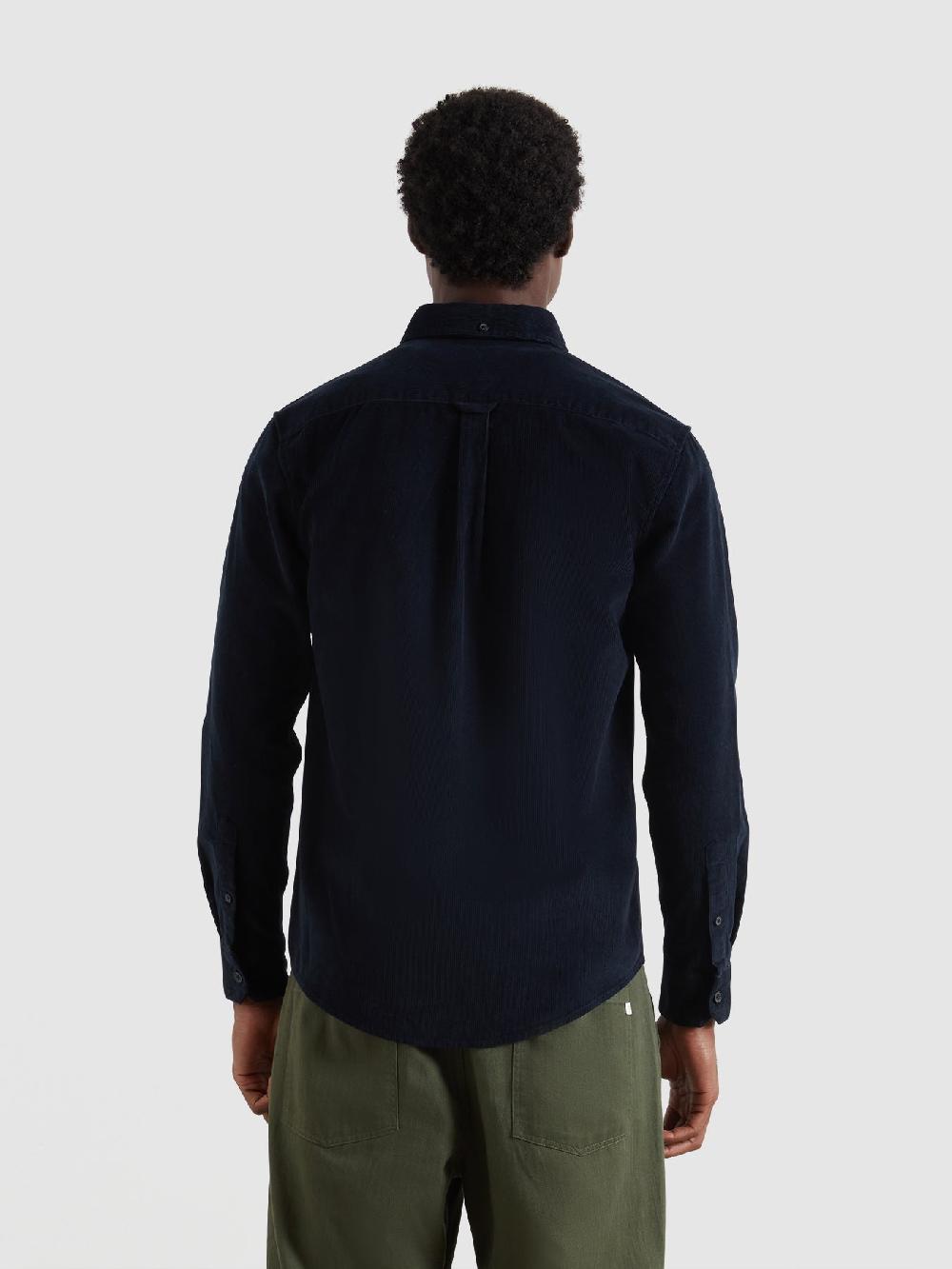 Farah Spencer Casual Fit Corduroy Shirt In True Navy